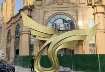 鳥翅雕塑服務(wù)商，景觀雕塑，不銹鋼鳥翅雕塑訂做