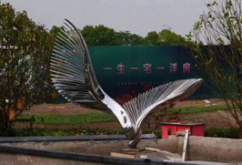 鳥(niǎo)翅雕塑通用，街景小品，不銹鋼鳥(niǎo)翅雕塑制造