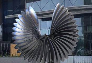 藝術(shù)鳥(niǎo)翅雕塑承接，景區(qū)案例，不銹鋼鳥(niǎo)翅雕塑定制