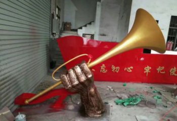 藝術(shù)號(hào)角雕塑優(yōu)選，城市裝飾，號(hào)角雕塑訂做供求