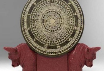 ?門口銅鼓雕塑點擊，地標(biāo)擺件，民俗銅鼓雕塑承接