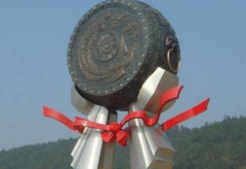 房地產(chǎn)銅鼓雕塑精品，標(biāo)識雕塑，小區(qū)銅鼓雕塑供給
