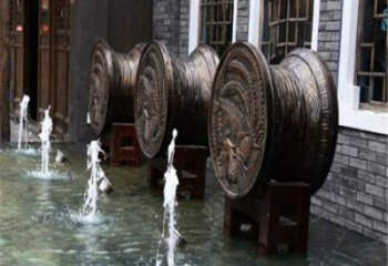 中式銅鼓雕塑批發(fā)，廣場系列，商場銅鼓雕塑供需