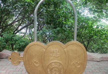 環(huán)境鎖子雕塑批發(fā)，拉絲工藝，小品不銹鋼鎖子雕塑承接