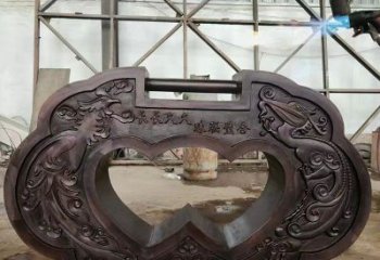 彩繪同心鎖雕塑生產(chǎn)，景區(qū)案例，景觀鎖子雕塑優(yōu)選