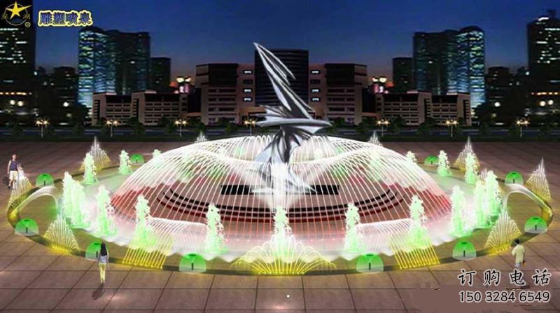 泉州水景搖擺噴泉雕塑，循環(huán)噴水模式噴泉雕塑加工