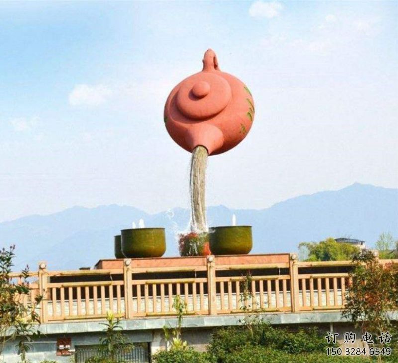 永登公園天壺雕塑工廠，不銹鋼材質(zhì)，圓雕形式