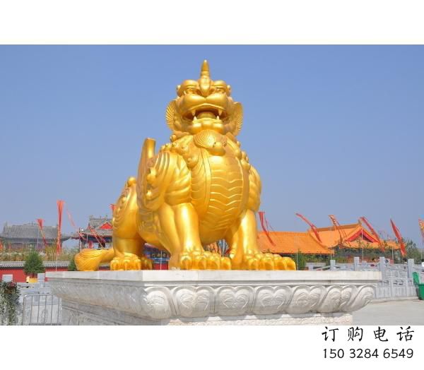 江門廣場(chǎng)貔貅雕塑，動(dòng)物彩繪雕塑，抽象效果
