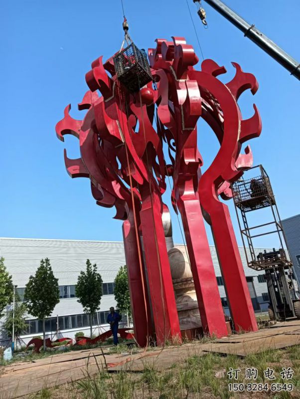 清鎮(zhèn)火球雕塑，精神堡壘火球雕塑落地展示