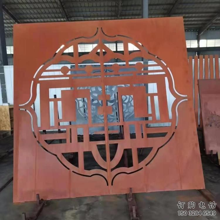 六盤水鏤空景墻雕塑，耐候鋼鏤空工藝設計