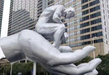 金昌沉思者雕塑，景觀雕塑，手托人物雕塑廠家提供