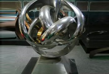 臨高地產(chǎn)雙環(huán)雕塑定做，城區(qū)小品，景觀不銹鋼雙環(huán)雕塑定價(jià)