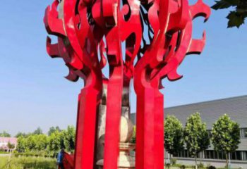東方火球雕塑，精神堡壘火球雕塑落地展示