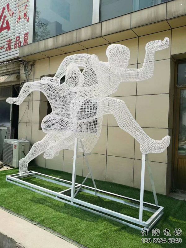 衡水鏤空健兒雕塑制造，校園雕塑，金屬鐵藝人物雕塑展品