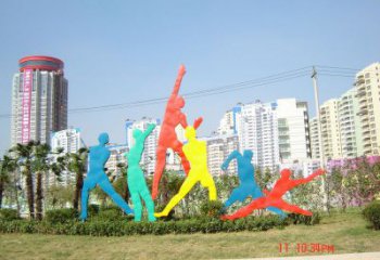 白山投籃雕塑，剪影工藝制作，不銹鋼體育人物雕塑