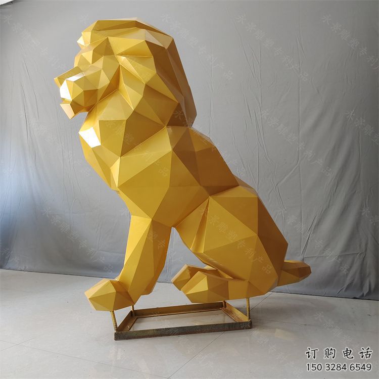 新建獅子雕塑服務商，動物雕塑，不銹鋼獅子雕塑制作