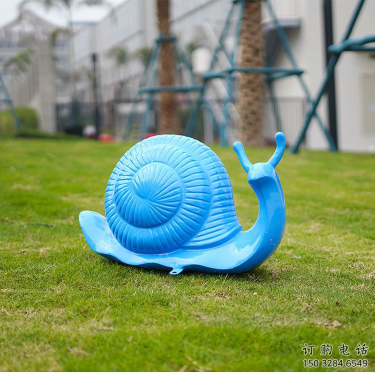 西湖彩繪蝸牛雕塑廠家，園林動物小品，玻璃鋼蝸牛雕塑生產(chǎn)