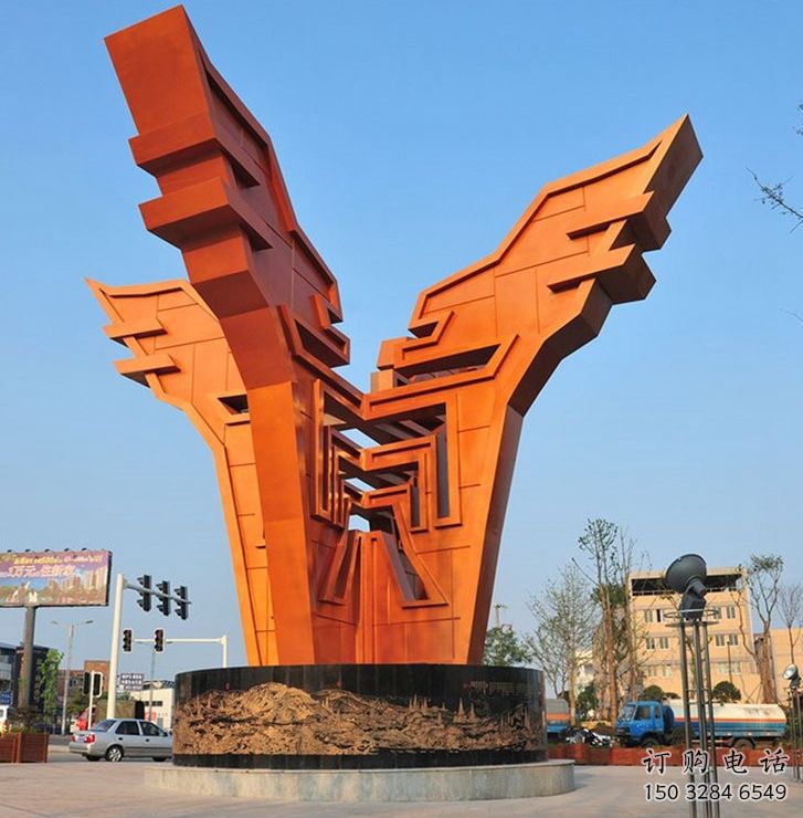 呼和浩特城市精神堡壘雕塑，抽象建筑元素，廣場景觀雕塑小品