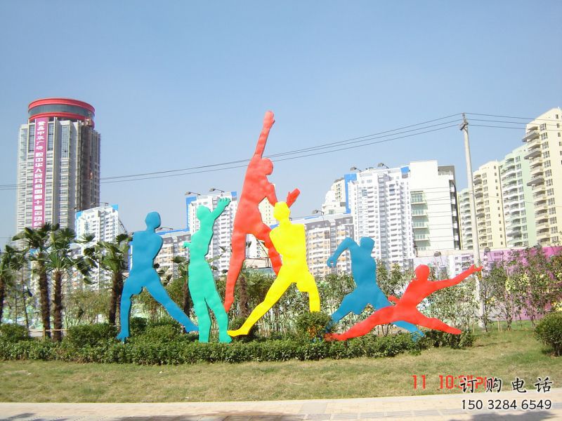 彭陽(yáng)投籃雕塑，剪影工藝制作，不銹鋼體育人物雕塑