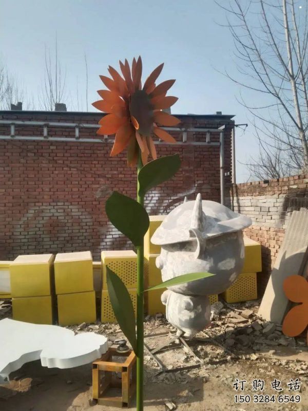 濰坊太陽(yáng)花雕塑工程，美陳雕塑，玻璃鋼太陽(yáng)花雕塑廠家