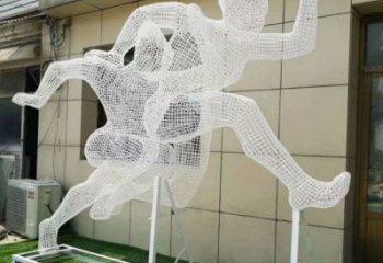 玄武鏤空健兒雕塑制造，校園雕塑，金屬鐵藝人物雕塑展品