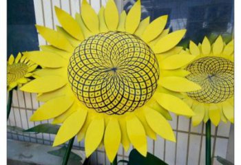 常州抽象花籃雕塑展品，小區(qū)雕塑，葵花花籃雕塑工程制作精選