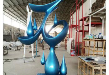 新余水滴雕塑，烤漆工藝，群雕不銹鋼水滴雕塑