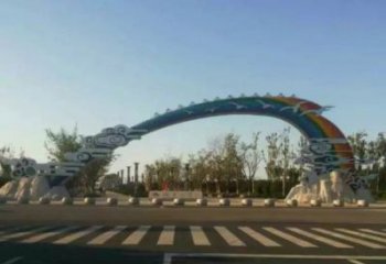清水河云朵大門雕塑，公園美陳元素，不銹鋼云朵大門雕塑