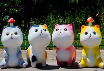 黃南房地產(chǎn)貓咪雕塑，仿古動漫雕塑，公園動物制造