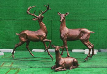 玉樹銅小鹿雕塑批發(fā)，鍛造工藝，小鹿銅雕塑承接