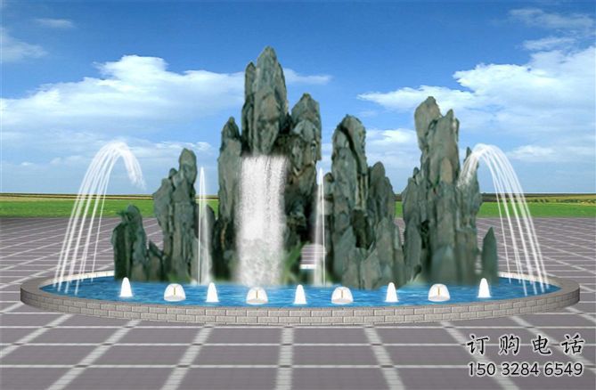 煙臺(tái)電影變頻噴泉雕塑，水景噴泉雕塑承接