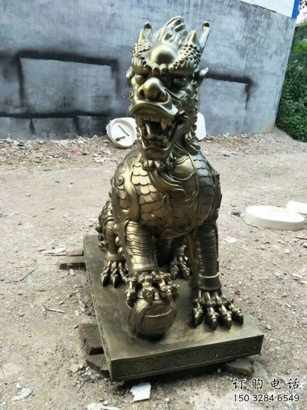 陽(yáng)泉校園麒麟雕塑，拉絲海洋雕塑，卡通主題