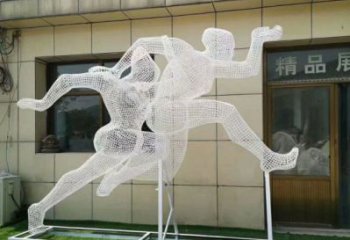 濰坊鏤空體育雕塑供求，白鋼構(gòu)件，鐵藝人物雕塑觀賞型
