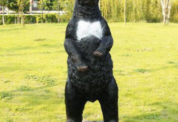西安街道黑熊雕塑，仿真動物雕塑，古銅效果