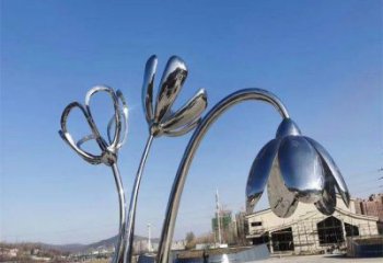 拉薩市百合花雕塑承接，城市裝飾，大型不銹鋼百合花雕塑公司