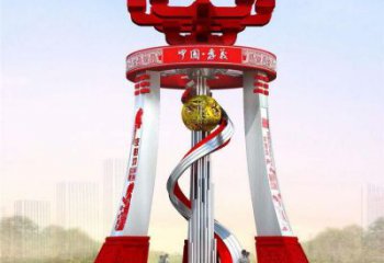 城市精神堡壘雕塑，地標(biāo)文明建筑不銹鋼雕塑