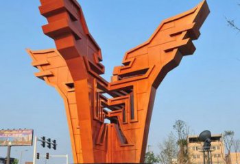 城市精神堡壘雕塑，抽象建筑元素，廣場景觀雕塑小品