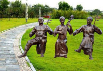 博爾塔拉拉二胡雕塑點(diǎn)擊，景觀雕塑，別墅民俗人物雕塑供求