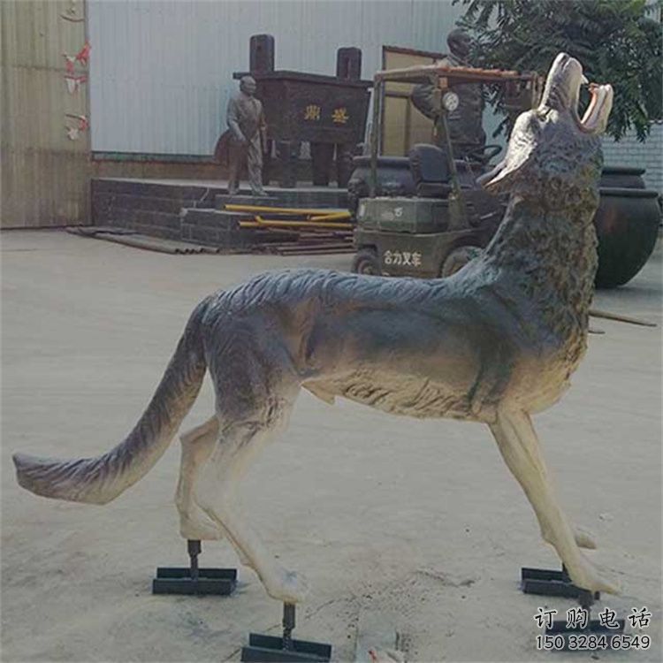 大理銅狼雕塑廠家，銅雕動物狼，仿真工藝制作