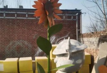 紹興太陽花雕塑工程，美陳雕塑，玻璃鋼太陽花雕塑廠家