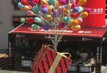 臺州氣球樹雕塑承接，美陳雕塑，玻璃鋼氣球樹雕塑制造